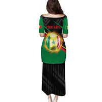 Custom Senegal Puletasi Lion Graphic, National Flag, Fiery Soccer Ball - Bold African Pride Design - Wonder Print Shop