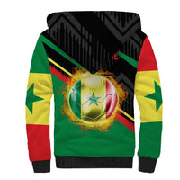 Custom Senegal Sherpa Hoodie Lion Graphic, National Flag, Fiery Soccer Ball - Bold African Pride Design - Wonder Print Shop