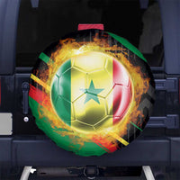 Custom Senegal Spare Tire Cover Lion Graphic, National Flag, Fiery Soccer Ball - Bold African Pride Design - Wonder Print Shop