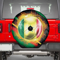 Custom Senegal Spare Tire Cover Lion Graphic, National Flag, Fiery Soccer Ball - Bold African Pride Design - Wonder Print Shop