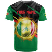 Custom Senegal T Shirt Lion Graphic, National Flag, Fiery Soccer Ball - Bold African Pride Design - Wonder Print Shop
