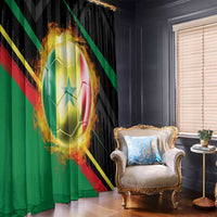 Custom Senegal Window Curtain Lion Graphic, National Flag, Fiery Soccer Ball - Bold African Pride Design - Wonder Print Shop