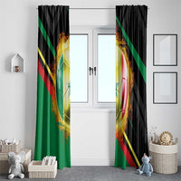 Custom Senegal Window Curtain Lion Graphic, National Flag, Fiery Soccer Ball - Bold African Pride Design - Wonder Print Shop