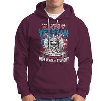 Grumpy Old Army Veteran Hoodie My Life of Sarcasm Depends on Your Level of Stupidity - Wonder Print Shop