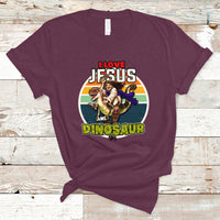 Funny Christian T Shirt I Love Jesus And Dinosaur - Wonder Print Shop