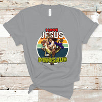 Funny Christian T Shirt I Love Jesus And Dinosaur - Wonder Print Shop