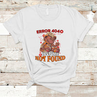 Halloween Teddy Scares T Shirt Error 404, Costume Not Found - Wonder Print Shop