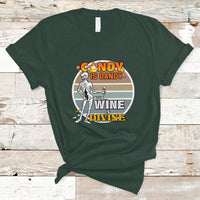 Vintage Skeleton T Shirt Candy is Dandy But Wine is Divine - Wonder Print Shop