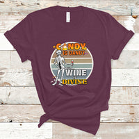 Vintage Skeleton T Shirt Candy is Dandy But Wine is Divine - Wonder Print Shop