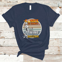 Vintage Skeleton T Shirt Candy is Dandy But Wine is Divine - Wonder Print Shop
