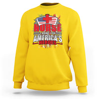 Nurse Sweatshirt Caring For American Heroes - Wonder Print Shop