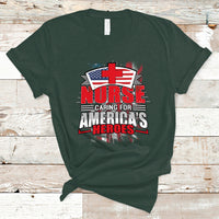 Nurse T Shirt Caring For American Heroes - Wonder Print Shop