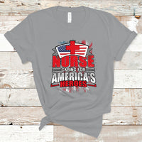 Nurse T Shirt Caring For American Heroes - Wonder Print Shop