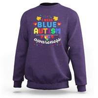I Wear Blue Autism Awareness Sweatshirt - Wonder Print Shop