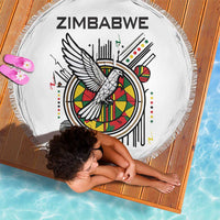 Spirit of Zimbabwe Beach Blanket Tribal Patterns, Flag Colors and Symbol of Peace