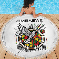 Spirit of Zimbabwe Beach Blanket Tribal Patterns, Flag Colors and Symbol of Peace