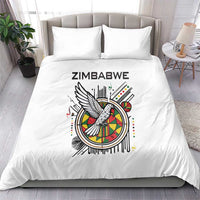 Spirit of Zimbabwe Bedding Set Tribal Patterns, Flag Colors and Symbol of Peace