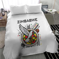 Spirit of Zimbabwe Bedding Set Tribal Patterns, Flag Colors and Symbol of Peace