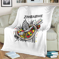 Spirit of Zimbabwe Blanket Tribal Patterns, Flag Colors and Symbol of Peace