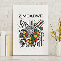 Spirit of Zimbabwe Canvas Wall Art Tribal Patterns, Flag Colors and Symbol of Peace
