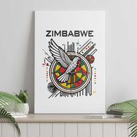 Spirit of Zimbabwe Canvas Wall Art Tribal Patterns, Flag Colors and Symbol of Peace