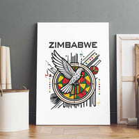 Spirit of Zimbabwe Canvas Wall Art Tribal Patterns, Flag Colors and Symbol of Peace