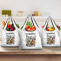 Spirit of Zimbabwe Grocery Bag Tribal Patterns, Flag Colors and Symbol of Peace