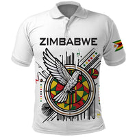 Spirit of Zimbabwe Polo Shirt Tribal Patterns, Flag Colors and Symbol of Peace