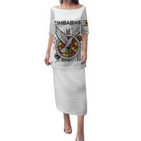 Spirit of Zimbabwe Puletasi Tribal Patterns, Flag Colors and Symbol of Peace