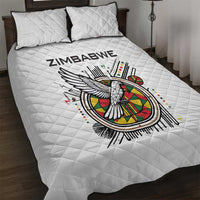 Spirit of Zimbabwe Quilt Bed Set Tribal Patterns, Flag Colors and Symbol of Peace