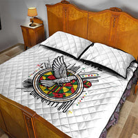 Spirit of Zimbabwe Quilt Bed Set Tribal Patterns, Flag Colors and Symbol of Peace