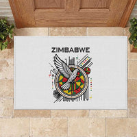 Spirit of Zimbabwe Rubber Doormat Tribal Patterns, Flag Colors and Symbol of Peace