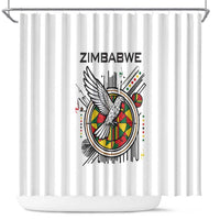Spirit of Zimbabwe Shower Curtain Tribal Patterns, Flag Colors and Symbol of Peace