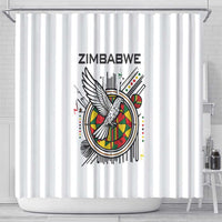 Spirit of Zimbabwe Shower Curtain Tribal Patterns, Flag Colors and Symbol of Peace