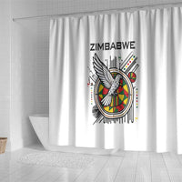 Spirit of Zimbabwe Shower Curtain Tribal Patterns, Flag Colors and Symbol of Peace