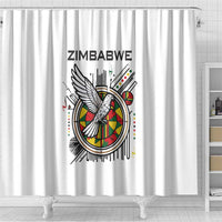 Spirit of Zimbabwe Shower Curtain Tribal Patterns, Flag Colors and Symbol of Peace