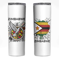 Spirit of Zimbabwe Skinny Tumbler Tribal Patterns, Flag Colors and Symbol of Peace