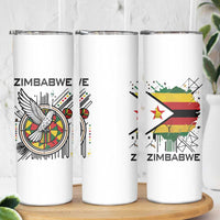Spirit of Zimbabwe Skinny Tumbler Tribal Patterns, Flag Colors and Symbol of Peace