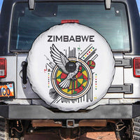 Spirit of Zimbabwe Spare Tire Cover Tribal Patterns, Flag Colors and Symbol of Peace
