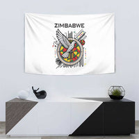 Spirit of Zimbabwe Tapestry Tribal Patterns, Flag Colors and Symbol of Peace