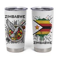 Spirit of Zimbabwe Tumbler Cup Tribal Patterns, Flag Colors and Symbol of Peace