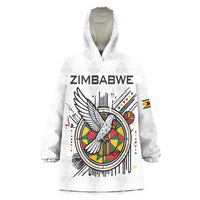 Spirit of Zimbabwe Wearable Blanket Hoodie Tribal Patterns, Flag Colors and Symbol of Peace