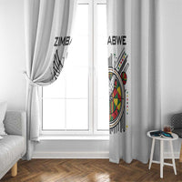Spirit of Zimbabwe Window Curtain Tribal Patterns, Flag Colors and Symbol of Peace