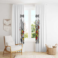 Spirit of Zimbabwe Window Curtain Tribal Patterns, Flag Colors and Symbol of Peace