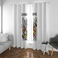 Spirit of Zimbabwe Window Curtain Tribal Patterns, Flag Colors and Symbol of Peace