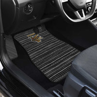 Zimbabwean Bird Statue Car Mats Tribal Pattern with National Flag Patch and Heritage Symbol