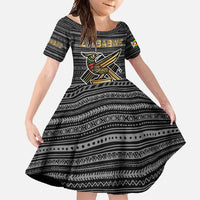Zimbabwean Bird Statue Family Matching Long Sleeve Bodycon Dress and Hawaiian Shirt Tribal Pattern with National Flag Patch and Heritage Symbol