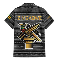 Zimbabwean Bird Statue Family Matching Mermaid Dress and Hawaiian Shirt Tribal Pattern with National Flag Patch and Heritage Symbol