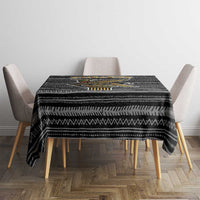 Zimbabwean Bird Statue Tablecloth Tribal Pattern with National Flag Patch and Heritage Symbol