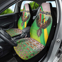 Zimbabwe Vibe Car Seat Cover Tribal-Inspired Background with Geometric Flag Color Design